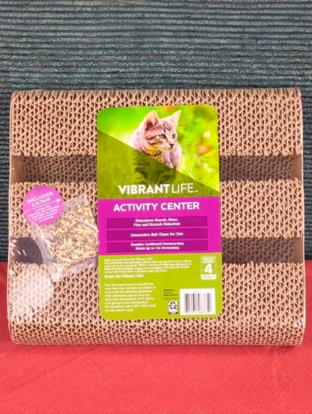 Vibrant Life Kitty Activity Center, Corrugated Cardboard Search Hunt & Scratch
